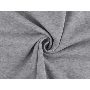 Teplákovina počesaná PES jednobarevná METRÁŽ - 5 šedá světlá melír