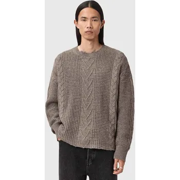 Pánský svetr Svetr s příměsí vlny AllSaints M031KD béžová 80X, vel. M