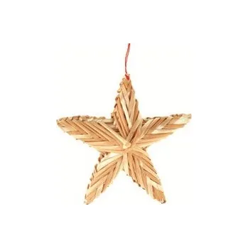 Vánoční dekorace ANDĚL Slaměná hvězdička 8cm