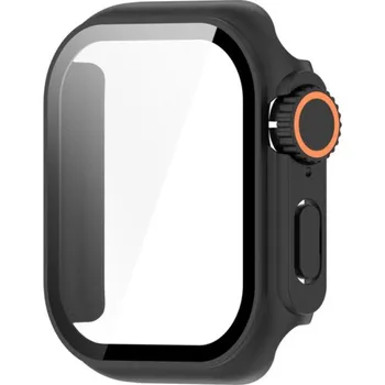 Pouzdro na mobilní telefon Pouzdro ve stylu Watch Ultra s tvrzeným sklem pro Apple Watch 46mm - černé