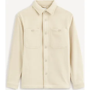 Pánské oblečení Celio Svrchní košile Dafleece 1117792 Béžová L