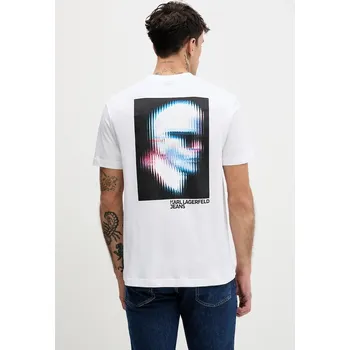 Pánské tričko Bavlněné tričko Karl Lagerfeld Jeans B1M17069 bílá 00X, vel. S