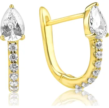 Náušnice Pozlacené stříbrné náušnice s čirými zirkony - Meucci SYE215