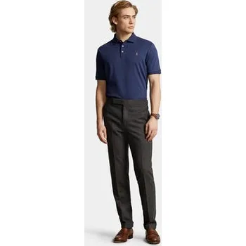 Pánská košile Polo Ralph Lauren Polokošile 710704319033 Tmavomodrá Custom Slim Fit L