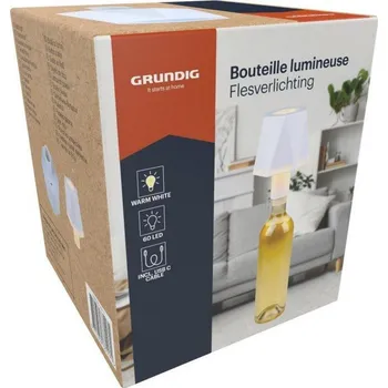 Stojací lampa Grundig lampa na láhev, 60 LED bílá