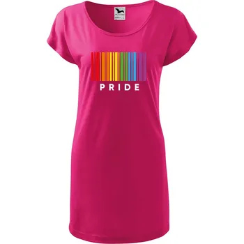 Dámské tričko DOBRÝ TRIKO Dámské tričko/šaty Pride pruhy Velikost: M, Barva: Purpurová