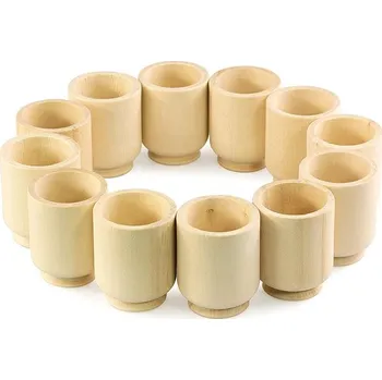Dřevěná hračka Dřevěná sada Kalíšky 12 kusů 4 × 5 cm