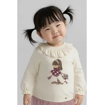 Dívčí tričko Dětské tričko s dlouhým rukávem Mayoral 2076.4C.Baby.9BYA růžová 30X, vel. 104