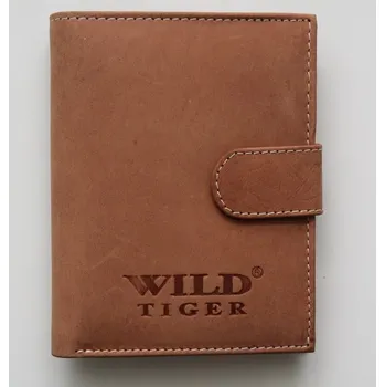Peněženka Světlehnědá pánská kožená peněženka na výšku Wild Tiger (AM-28-072A)