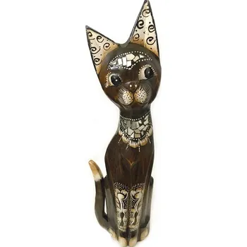 Kočka 23 dřevěná Socha / 40 cm