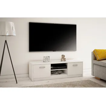 Nábytek CASARREDO MAREK 029 TV stolek s dvířky a policemi, bílá