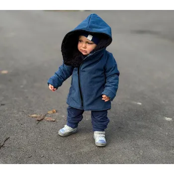 Dívčí bunda Kulišárny Zimní funkční bunda/křivák s beránkem MODROŠEDÁ VELIKOST: 92