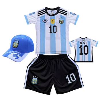 Numberoplus Dětský fotbalový dres + fotbalová kšiltovka - Argentina A3 - Lionel Messi 10 Velikost: 16 let (vel.166-172)