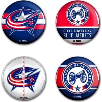 Puk Wincraft Sada placek Columbus Blue Jackets NHL Button 4 Pack