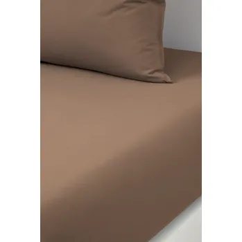 Prostěradlo Bavlněné prostěradlo s gumou BOSS BEBOSS Camel 160 x 200 cm hnědá barva 1058571 88X