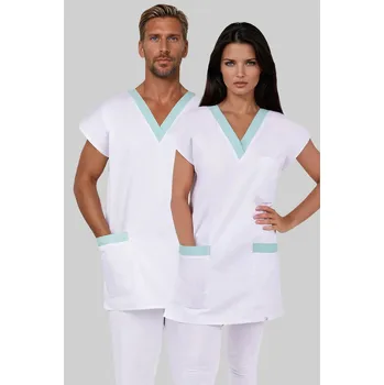 Zdravotnický oděv 2P SERVIS Halena Prima Basic Uni Bílá/Mentol 3XL