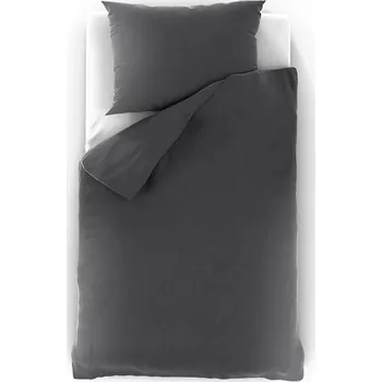 Povlečení Kvalitex Prodloužené mušelínové povlečení 140 × 220, 70 × 90 cm tmavě šedé