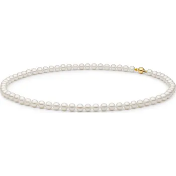 Náhrdelník ANNA PERLY Exkluzivní perlový náhrdelník z bílých perel s bezpečnostní kuličkou ze 14kt zlata