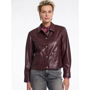 Rino & Pelle Rino&Pelle koženkové košilové sako Annicka hnědé Velikost: 44