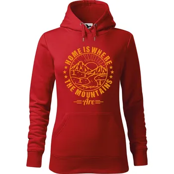 Dámská mikina DOBRÝ TRIKO Dámská mikina s potiskem Home is where Velikost dámské mikiny: S, Barva: Červená