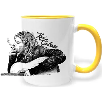 Hrnek - Kurt Cobain Barva: Žlutá