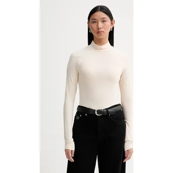 Pánské tričko Tričko s dlouhým rukávem G-Star Mock slim béžová barva, s pologolfem, D27968-E299 D27968.E299 01X, vel. XS