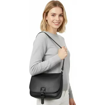Módní doplněk Dámská černá lovecká kabelka Tessra crossbody i na rameno N1485