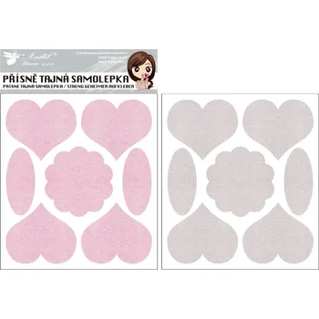 samolepka ANDĚL Samolepka přísně tajná seškrabávací se srdíčky 15 x 21 cm, 2 archy