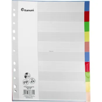 Děliče pro pořadače, barevné indexy, A4, 10 barev /bal.