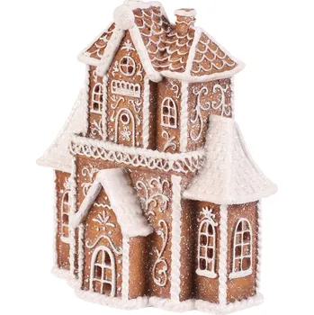 Vánoční dekorace Autronic PEK501 perníkový domeček 18 x 20 cm hnědý