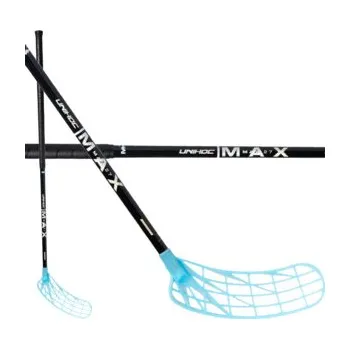 Florbalová hůl Unihoc UNILITE MAX 27 BLACK/SILVER CLASSIC Florbalová hůl černá / modrá, Levá (levá ruka dole), 104cm (=114cm)