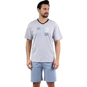 Pánské pyžamo Pánské pyžamo 480/51 REGINA světlý melír 3XL