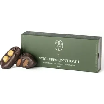 Sušená potravina Datlea Výběr prémiových datlí - v hořké čokoládě s ořechy a pomerančem, 120g