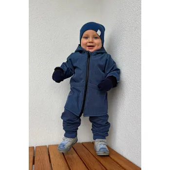 Dívčí bunda Kulišárny Softshell bunda s kapsami MODROŠEDÁ VELIKOST: 128