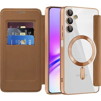 Pouzdro na mobilní telefon Pouzdro na knihu Techsuit SmartMag pro Samsung Galaxy A05s hnědé