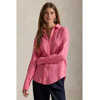 Pánská košile Lněná košile Polo Ralph Lauren 211970730 růžová 42X, vel. L