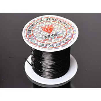 Korálek Magieprirody.cz Elastická lycra černá 0,8 mm – 10 m #718 plochý pružný návlekový materiál pro výrobu náramků