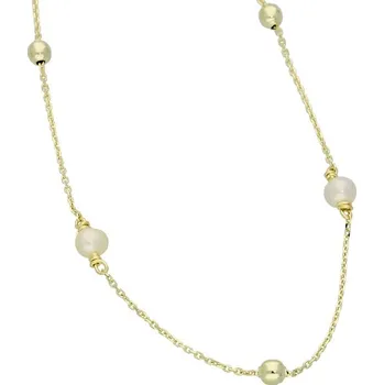 Náhrdelník Goldstore Zlatý náhrdelník bílé perly a kuličky Váha: 2.75 g, Délka: 42-45 cm