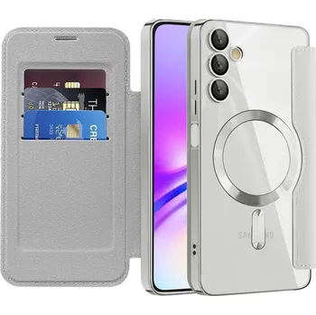 Pouzdro na mobilní telefon Pouzdro na knihu Techsuit SmartMag pro Samsung Galaxy A05s šedé