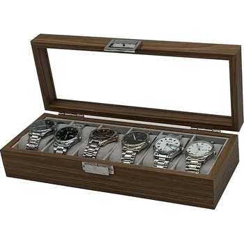 Box na hodinky Livefy Organizér na hodinky Watchy 6 ks, hnědý