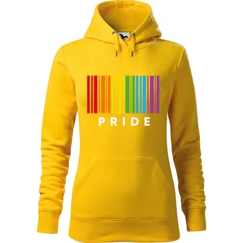 Dámská mikina DOBRÝ TRIKO Dámská mikina s potiskem Pride pruhy Velikost dámské mikiny: L, Barva: Žlutá
