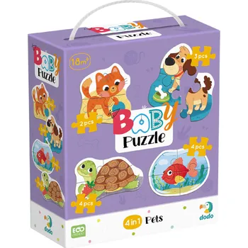 Puzzle DODO Puzzle Domácí mazlíčci 4v1 (2,3,4,4 dílků)
