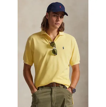 Bavlněné polo tričko Polo Ralph Lauren pánské, žlutá barva, 710A12934 10X, vel. M
