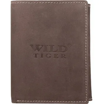 Tmavěhnědá kožená peněženka Wild Tiger (AM-28-072)