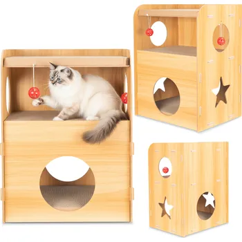 Lebula Škrabadlo domeček patrová postel s hračkou 43x34x55cm