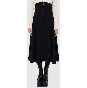 Dámská sukně Středně dlouhá sukně Gotika z Killstar - Sable Hex Skirt - Ženy - černá