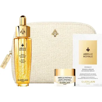 Pleťové sérum Guerlain ABEILLE ROYALE Youth Watery Oil Serum denní krém 7ml + pleťové sérum 30ml + sérum s dvojitým účinkem 7x0,6ml + kosmetická taška