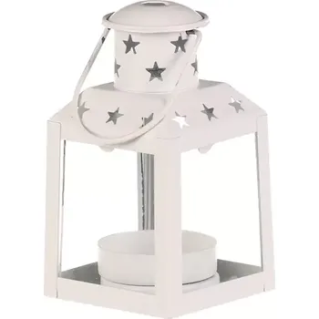 kempingová lampa Kovová lucerna LUC321-S - bílá - SLEVA 3% s kodem radost25