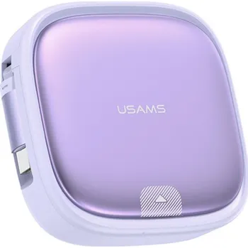 USAMS US-SJ650 sada s výsuvnými kabely USB-C, redukcemi a jehlou - fialová