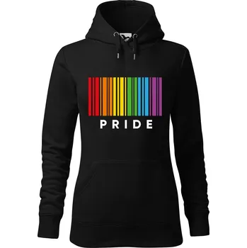 Dámská mikina DOBRÝ TRIKO Dámská mikina s potiskem Pride pruhy Velikost dámské mikiny: M, Barva: Černá